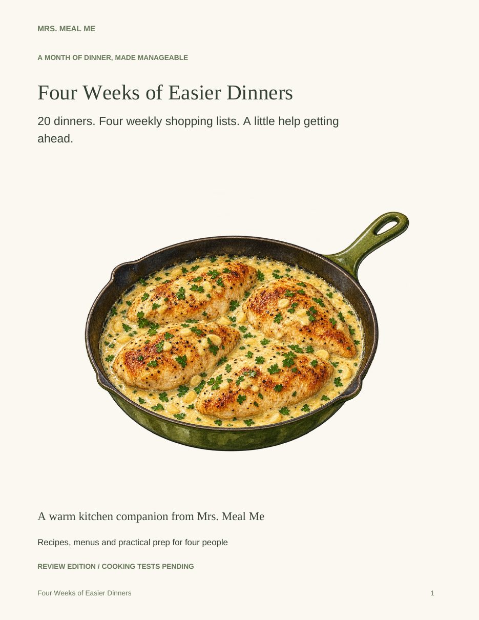 Four Weeks of Easier Dinners cover